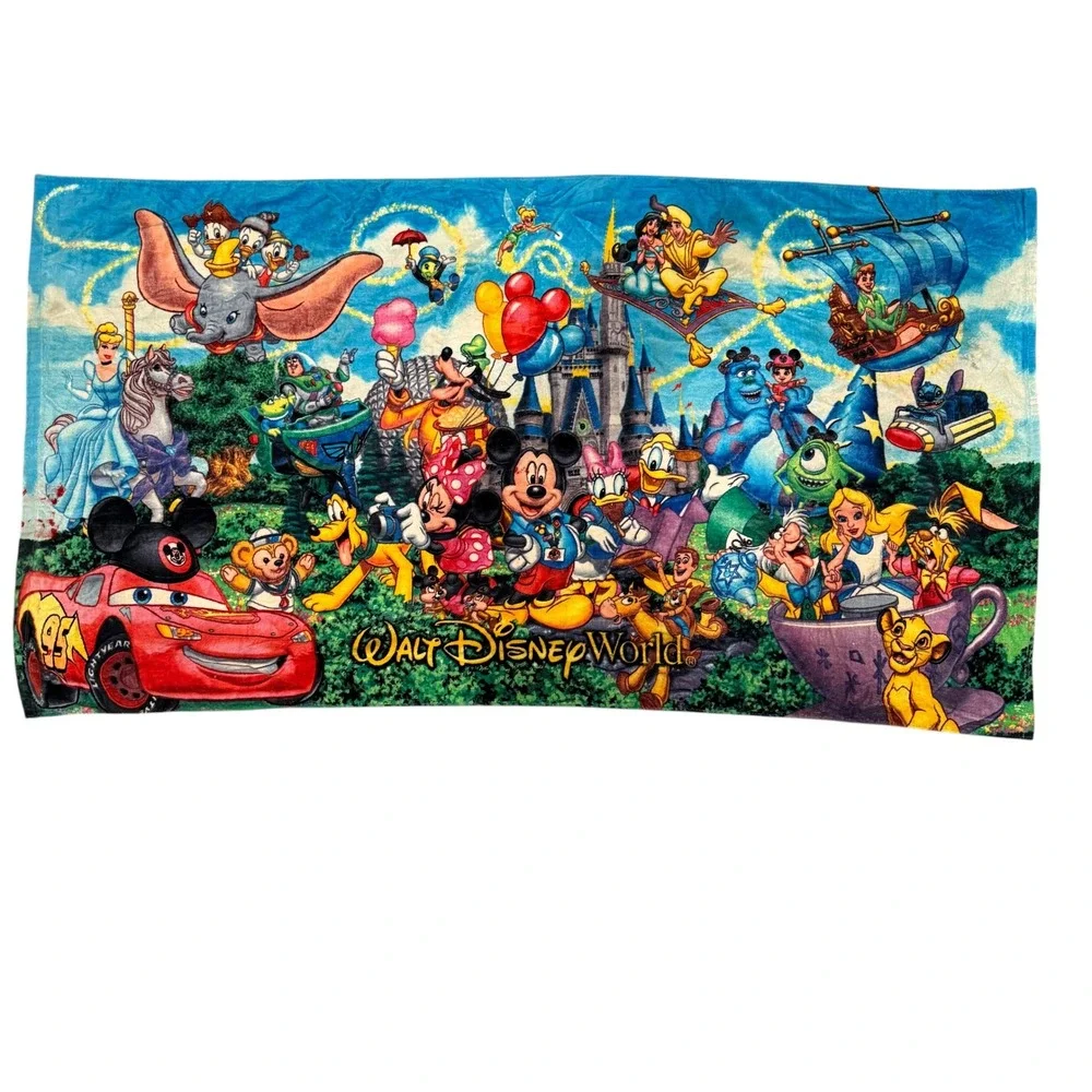 Walt Disney World Parks Beach Towel Vintage Characters Mickey Mouse 32x61